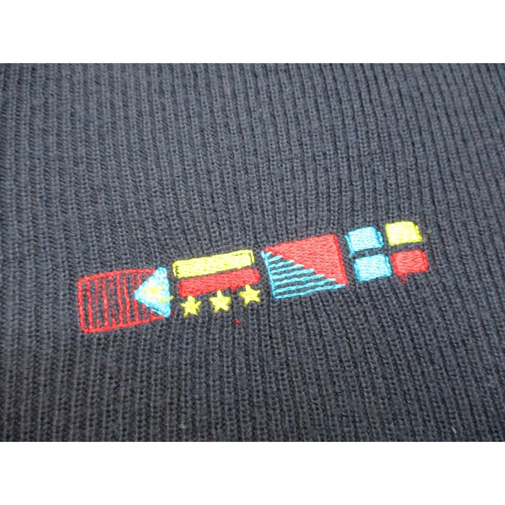 Vintage Burton Sweater Mens XL Size 54 Navy Blue V Neck Nautical Made in Italy - Picture 7 of 13